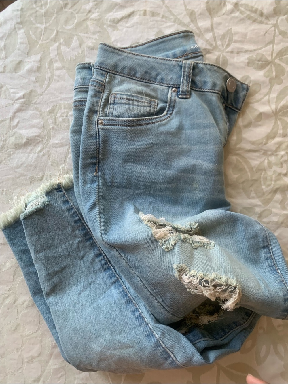 high rise Jeans Distressed Light Blue Women's Jeans size 9 by Miami - Picture 15 of 16
